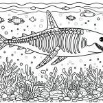 image de coloriage Squelette pour enfant