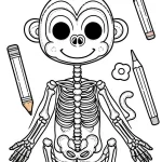 coloriage Squelette pour bebe a imprimer