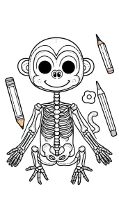 coloriage Squelette pour bebe a imprimer