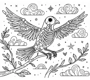 coloriage Squelette pour enfant à imprimer