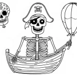 imprimer coloriage Squelette pour enfant