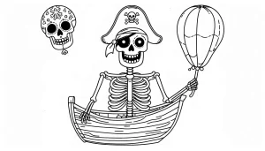 imprimer coloriage Squelette pour enfant