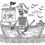 coloriage Squelette à imprimer pour enfant de 4 ans