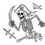 coloriage Squelette gratuit en ligne