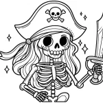 coloriage Squelette a imprimer pour enfant de 4 ans
