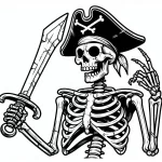 coloriage Squelette pour enfant gratuit
