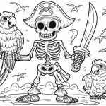 coloriage Squelette a colorier en ligne