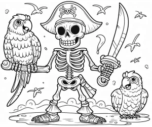 coloriage Squelette a colorier en ligne