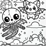 imprimer coloriage Squelette gratuit