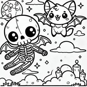 imprimer coloriage Squelette gratuit