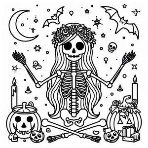 coloriage Squelette pour enfant de 2 ans