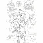coloriage Tecna et la Technologie Ludique a imprimer gratuitement