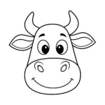 coloriage Tête de Vache Rigolote pour enfant de 8 ans
