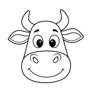 coloriage Tête de Vache Rigolote pour enfant de 8 ans