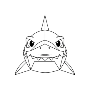 coloriage Tête de requin géométrique en ligne