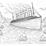 coloriage Titanic pour enfants à télécharger