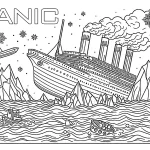 coloriage Titanic pour enfants à imprimer