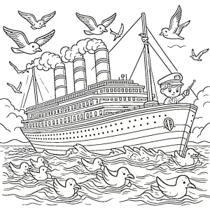 coloriage Titanic pour enfant de 2 ans