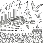 coloriage Titanic et dessin a imprimer