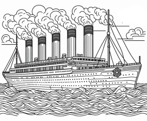 image de coloriage Titanic pour enfant