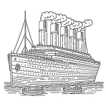 coloriage Titanic à imprimer kawaii