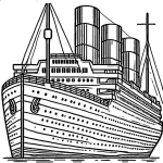 coloriage Titanic et decoupage a imprimer gratuit