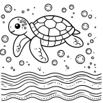 coloriage Tortue à imprimer pour enfant de 4 ans