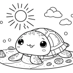 coloriage Tortue à imprimer pour enfant de 6 ans