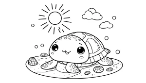 coloriage Tortue à imprimer pour enfant de 6 ans