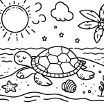 coloriage Tortue pour enfants a imprimer gratuit