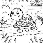coloriage Tortue à imprimer pour enfant de 6 ans