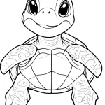 image de coloriage Tortue pour enfant