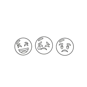 coloriage Trois Petits Emojis et dessin a imprimer