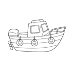 coloriage Un Petit Bateau à Moteur et apprentissage