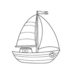 coloriage Un Voilier Élégant gratuit pour enfants