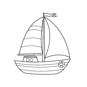 coloriage Un Voilier Élégant gratuit pour enfants