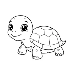 coloriage Un bébé tortue mignon d