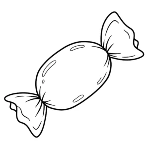 coloriage Un bonbon emballé pour enfant de à imprimer
