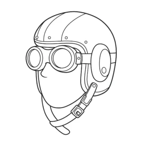 coloriage Un casque de pilote a imprimer gratuitement