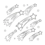 coloriage Un groupe d’étoiles filantes pour enfant de 10 ans