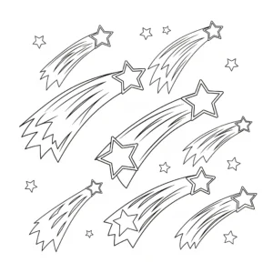 coloriage Un groupe d’étoiles filantes pour enfant de 10 ans