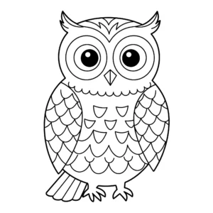 coloriage Un hibou aux motifs géométriques à imprimer pour enfant de 4 ans