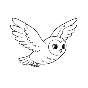 coloriage Un hibou en vol à imprimer pour enfant de 12 ans
