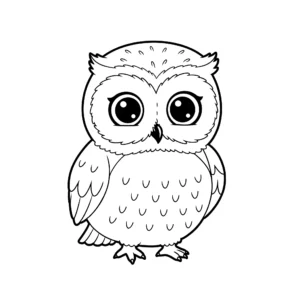coloriage Un mignon bébé hibou a imprimer pour enfant de 4 ans