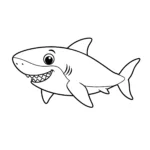 coloriage Un requin heureux a dessiner et imprimer