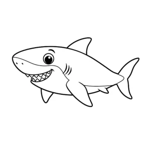 coloriage Un requin heureux a dessiner et imprimer