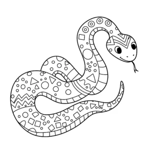 coloriage Un serpent aux motifs géométriques à imprimer