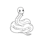 coloriage Un serpent enroulé dans un cercle pour enfant de 6 ans