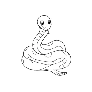 coloriage Un serpent enroulé dans un cercle pour enfant de 6 ans