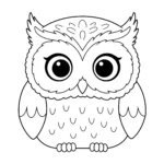 coloriage Un simple visage de hibou à imprimer pour enfant de 10 ans